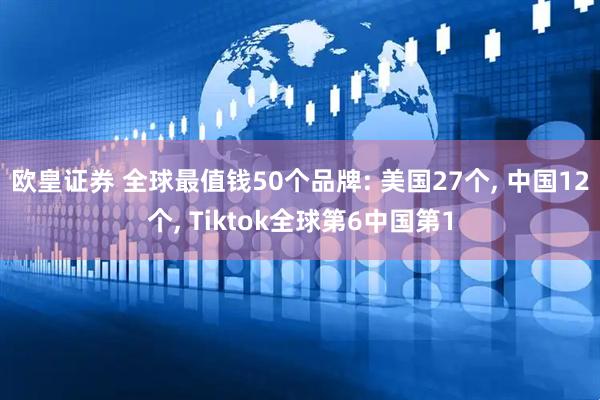 欧皇证券 全球最值钱50个品牌: 美国27个, 中国12个, Tiktok全球第6中国第1